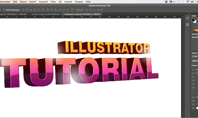 3D-Text mit Hilfe von Illustrator und Photoshop erstellen